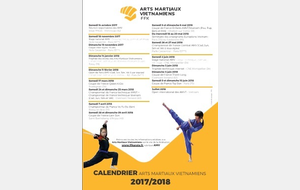 CALENDRIER FÉDÉRAL AMV 2017/2018